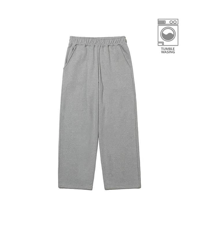 one tuck wide sweatbanding pants irb067 Melange Gray