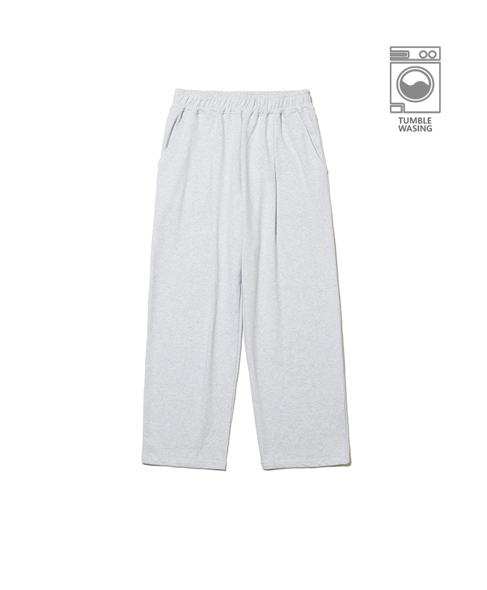 one tuck wide sweat banding pants irb067 medium gray