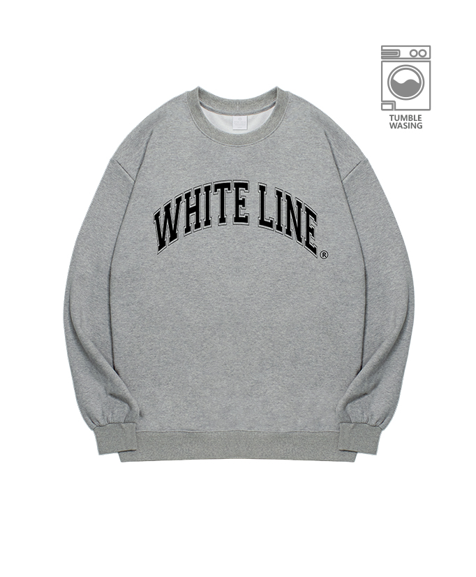 Old School White Line Logo Arch Lettering Semi-over Fit Sweatshirt IRT126 Melange Gray