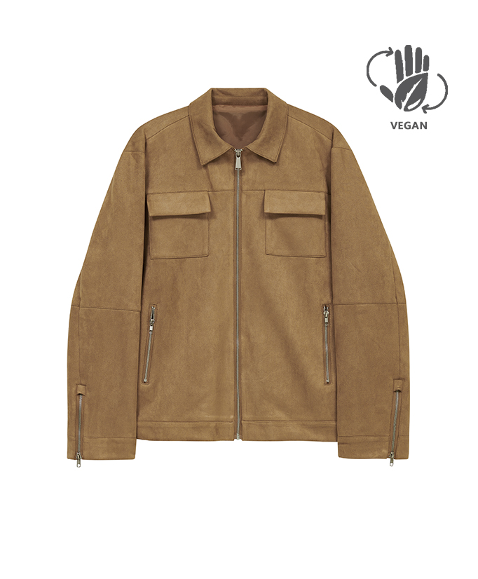 [vegan suede] Cruelty-Free solid standard suede jacket iro072 brown