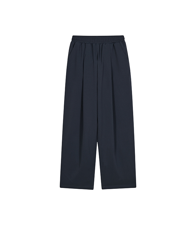 Unisex One Tuck Wide Banding Pants IRB062 Navy