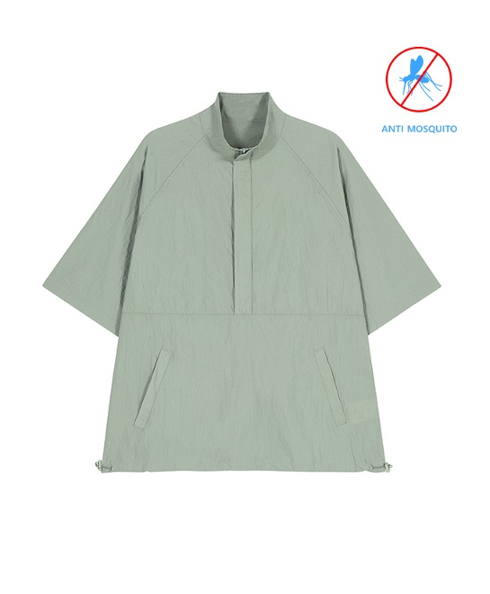 86-IRO292 [Anti Mosquito] Windcell short-sleeved anorak Jacket Khaki Gray