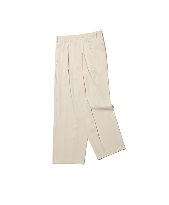 86-IRO270 Front V-tuck Wide Pants Ivory