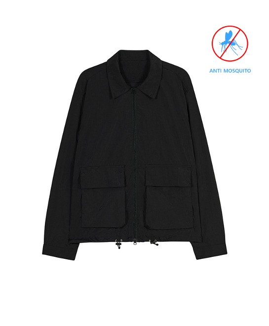 86-IRO291 [Anti Mosquito] Windcell Collar Jacket Black