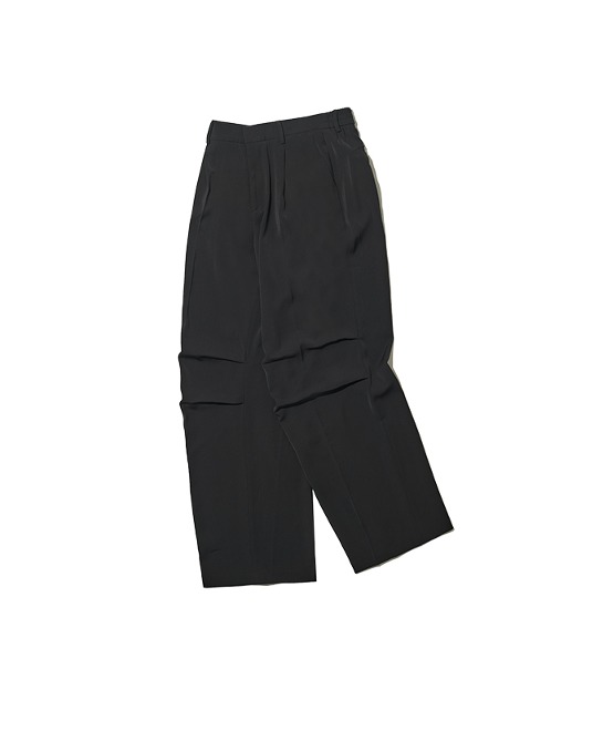 86-IRO269 Monotone Parasuit Wide Pants Black