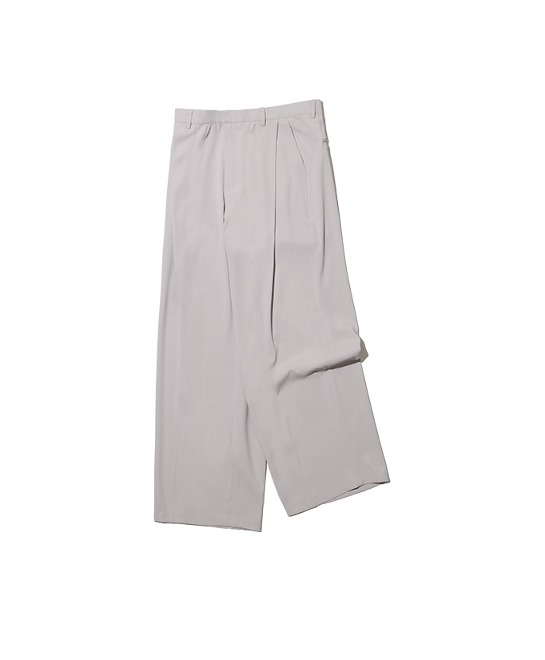 86-IRO265 Back Oversized Tuck Wide Pants Light Gray