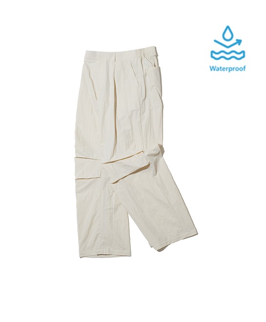 86-IRO283 [Waterproof] Windbreaker Parasuit Pants Ivory