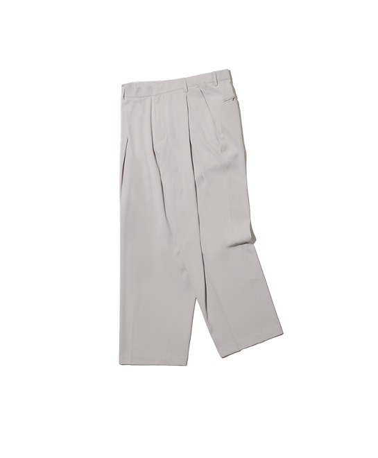 86-IRO270 Front V-tuck Wide Pants Light Gray