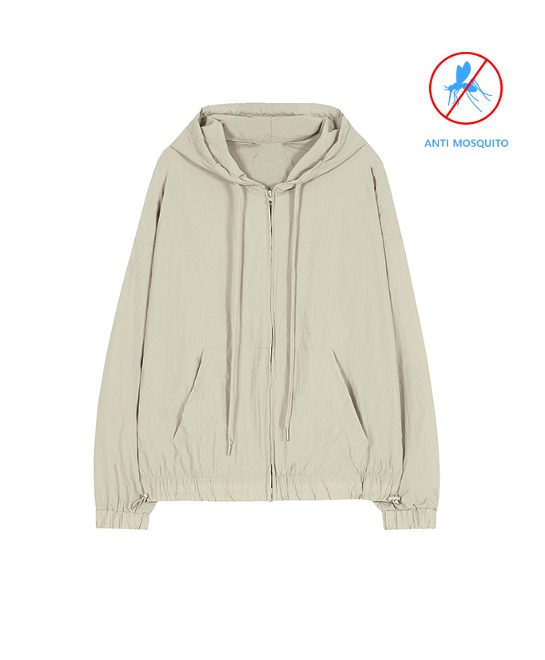 86-IRO295 [Anti Mosquito] Windcell hooded zip-up jacket Ivory