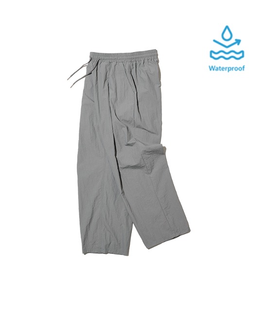 86-IRO280 [Waterproof] One-Tuck Wide Pants Deep Gray