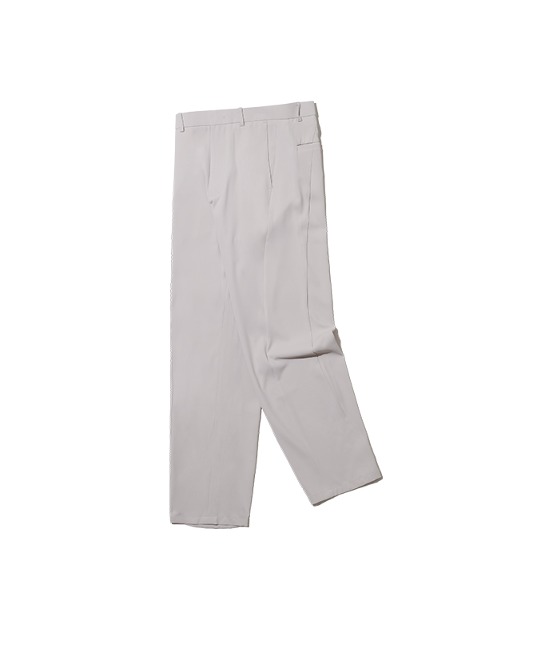 86-IRO268 Basic Curved Wide Pants Light Gray