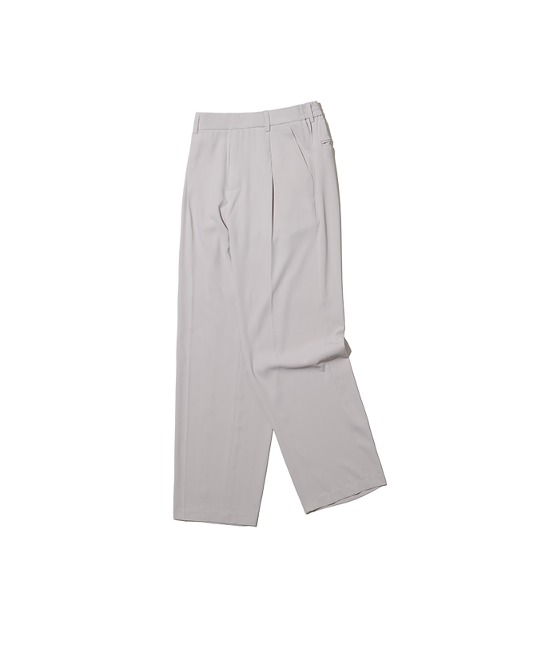 86-IRO271 Bending One-Tuck Straight Pants Light Gray