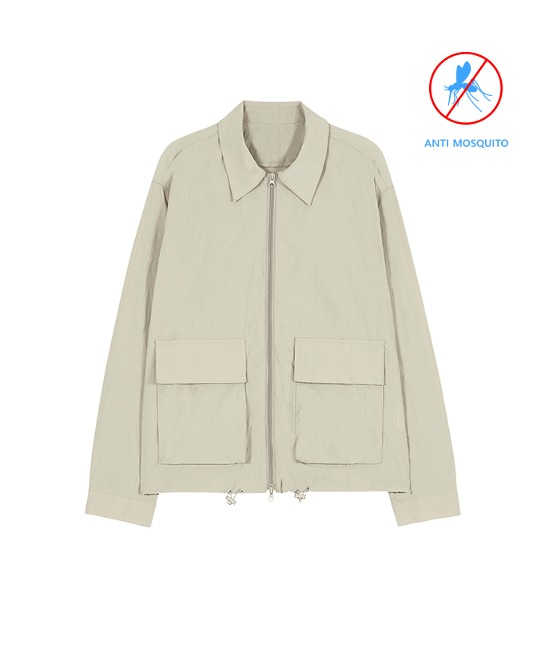86-IRO291 [Anti Mosquito] Windcell Collar Jacket Ivory