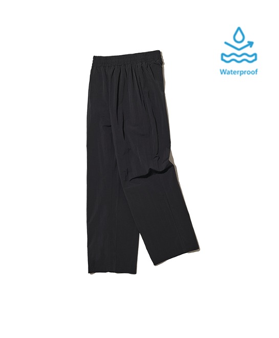 86-IRO284 [Waterproof] Windbreaker Wide Bending Pants Black