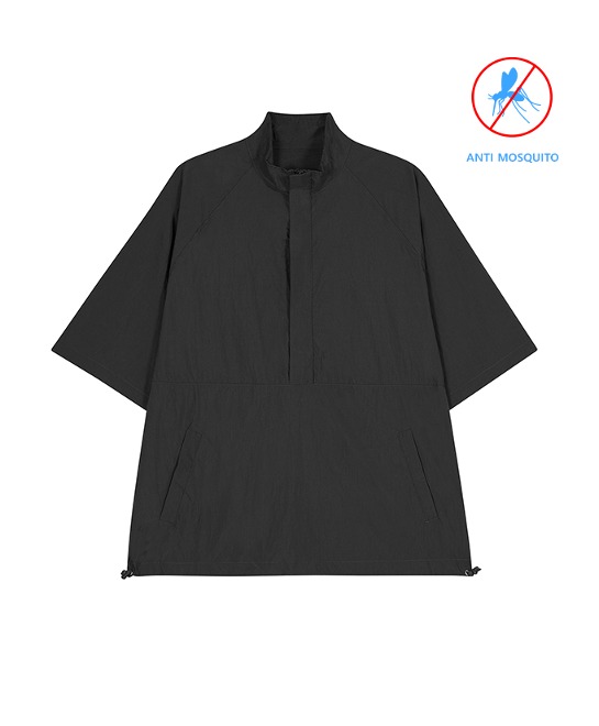 86-IRO292 [Anti Mosquito] Windcell short-sleeved anorak Jacket Charcoal