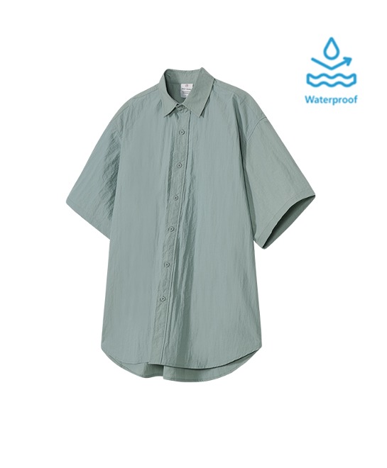 86-IRO285 [Waterproof] Windbreaker Short-sleeved Shirt Mint