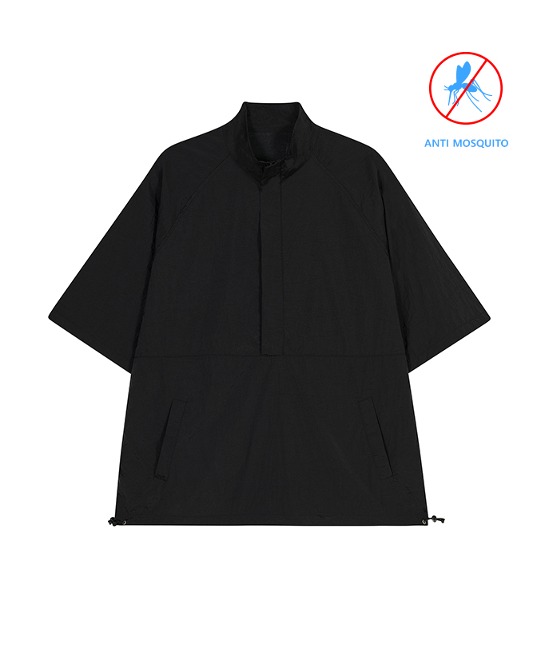86-IRO292 [Anti Mosquito] Windcell short-sleeved anorak Jacket Black