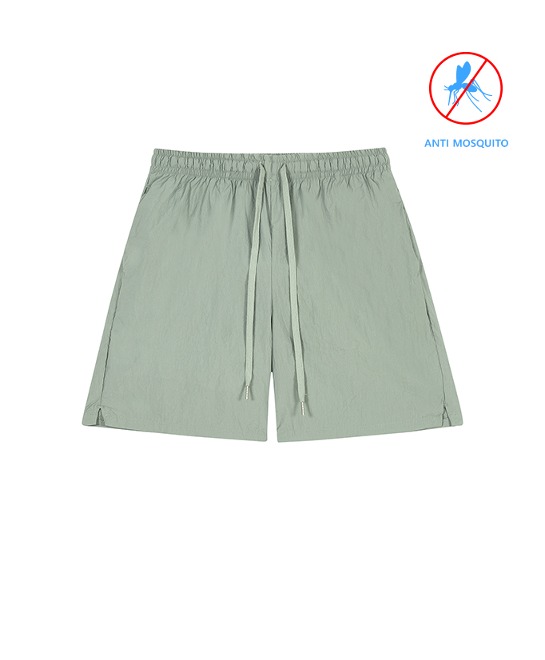 86-IRO293 [Anti Mosquito] Windcell short banding pants Khaki Gray