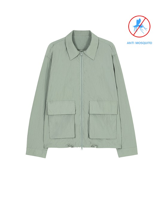 86-IRO291 [Anti Mosquito] Windcell Collar Jacket Khaki Gray