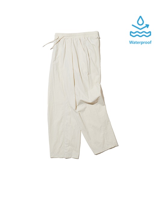 86-IRO280 [Waterproof] One-Tuck Wide Pants Ivory
