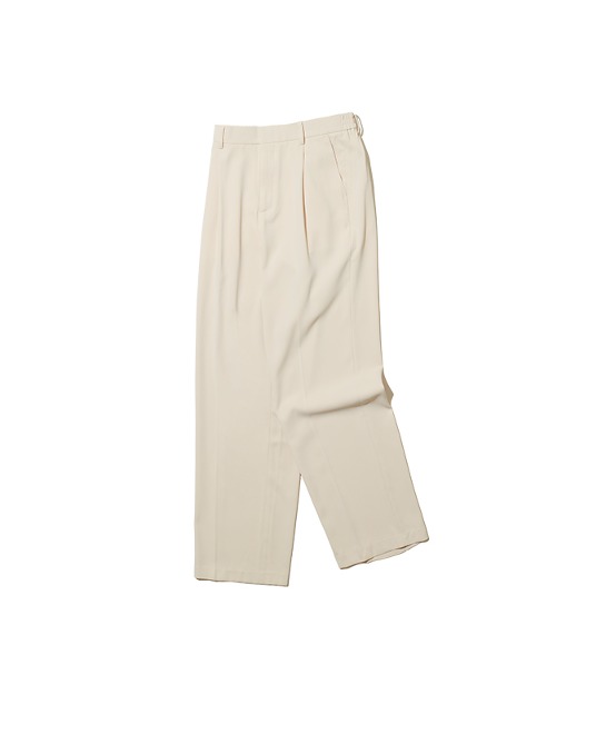 86-IRO271 Bending One-Tuck Straight Pants Ivory
