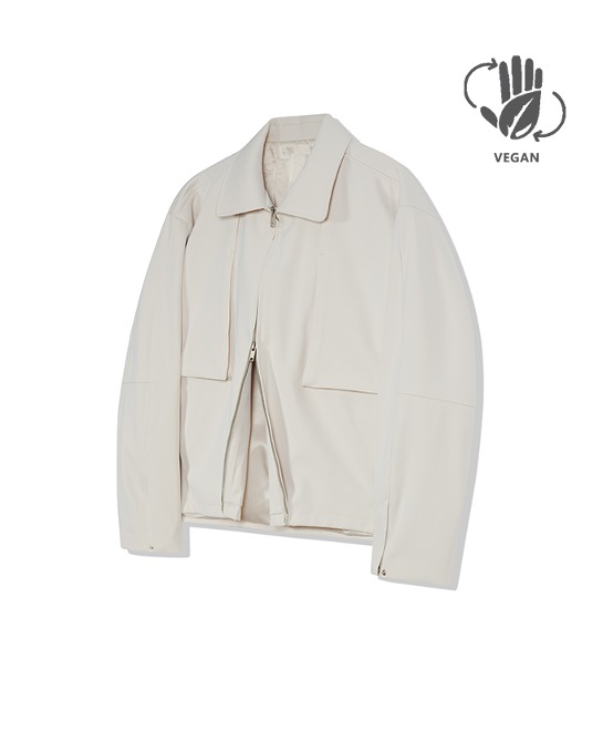 86-IRO241 Monotone Placket Jacket Ivory