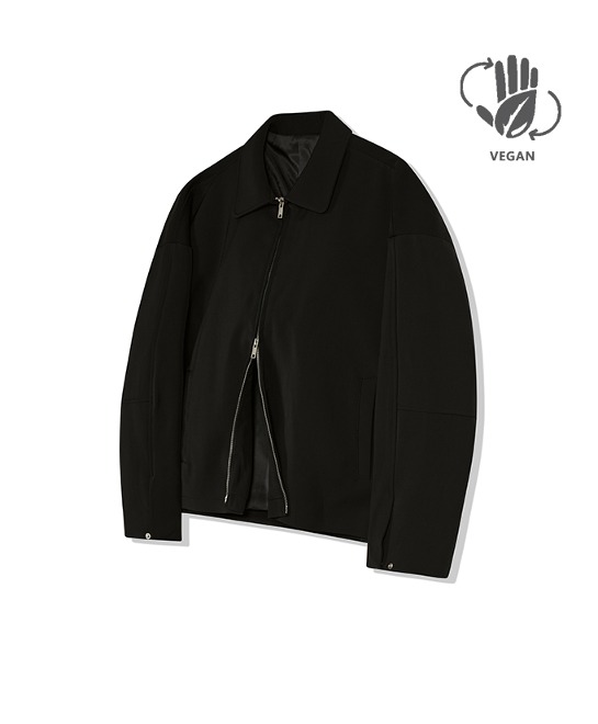 86-IRO240 Bold Stitch Alpha Jacket Black